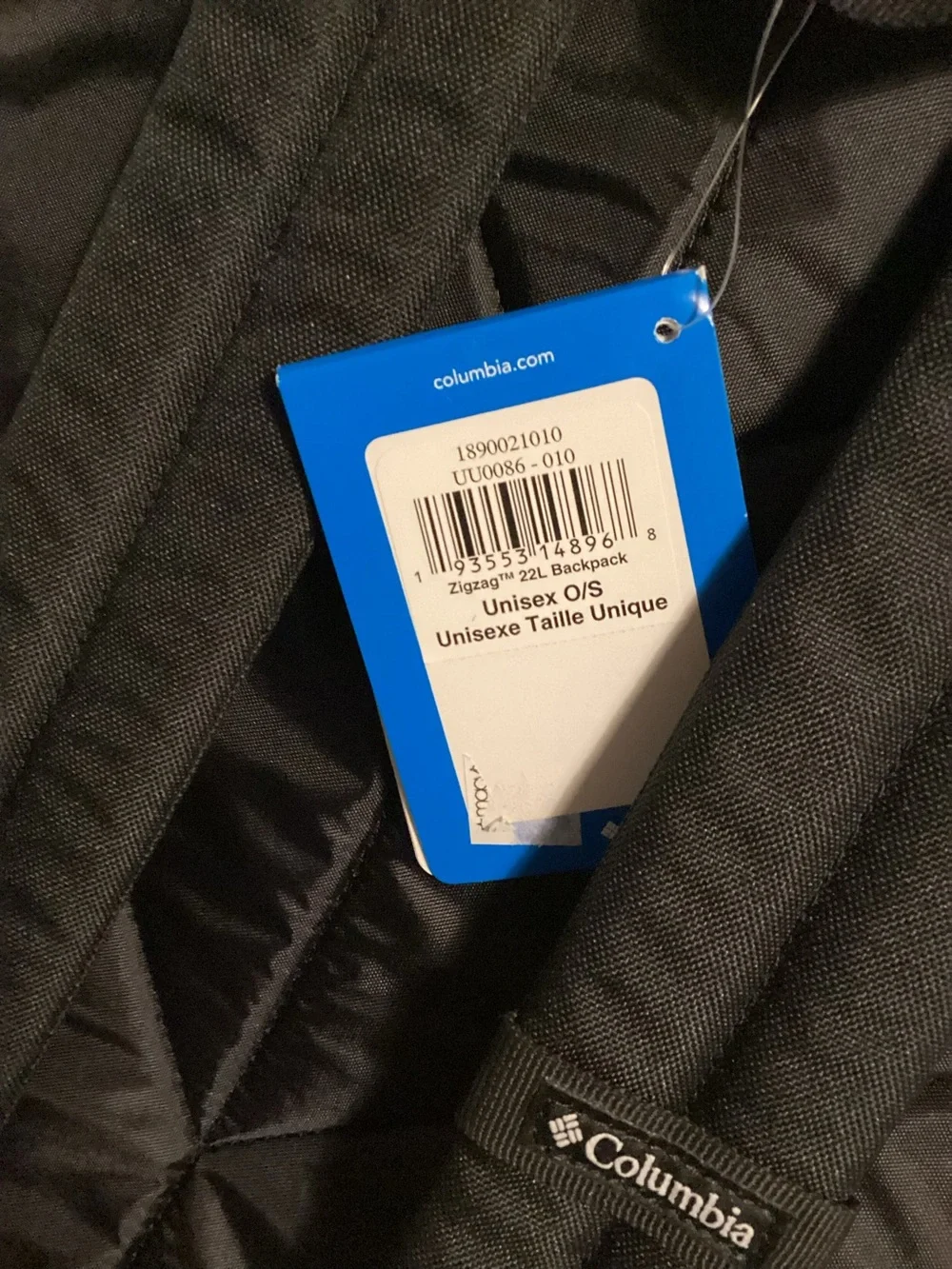 Columbia Zigzig 22L Backpack, Unisex, Black polyurethane coating